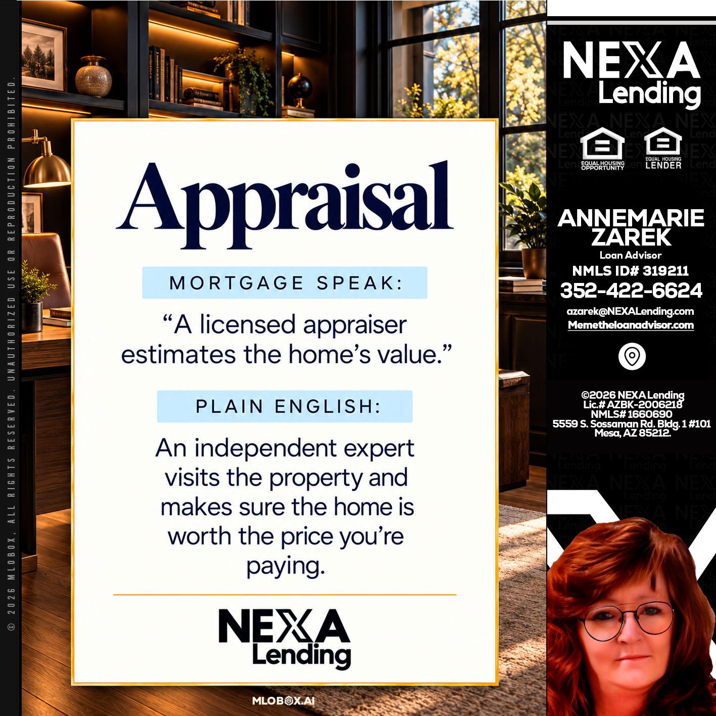 appraisal - AnneMarie Zarek -Mortgage Loan Originator