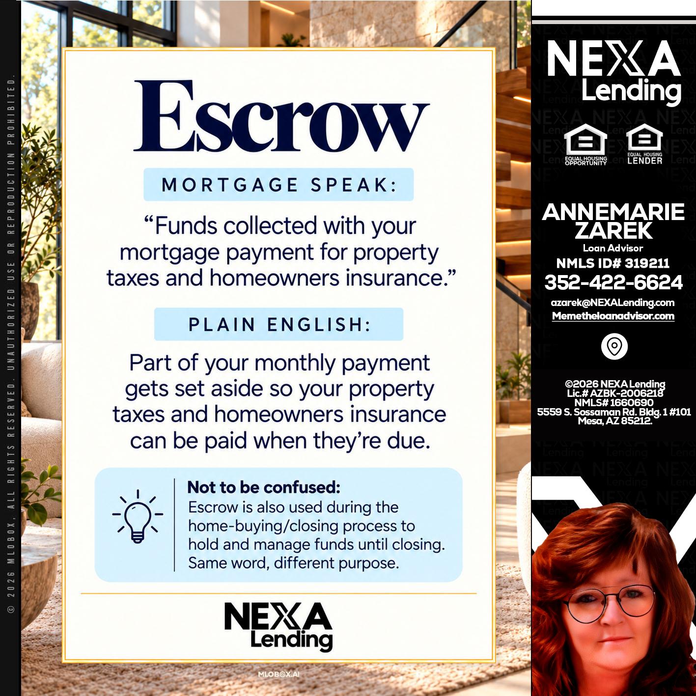 ESCROW - AnneMarie Zarek -Mortgage Loan Originator