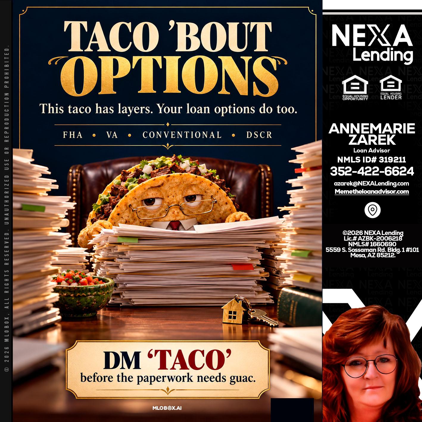 TACO BOUT - AnneMarie Zarek -Mortgage Loan Originator