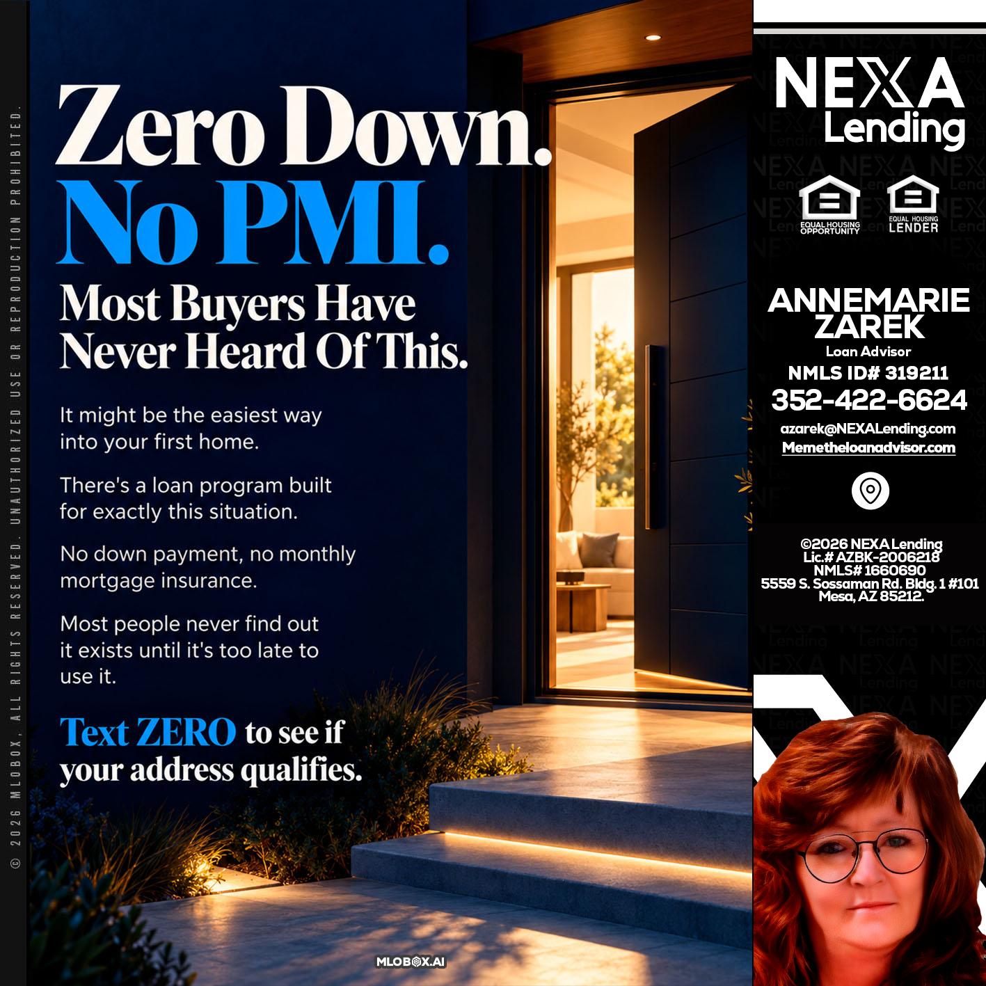 zero down - AnneMarie Zarek -Mortgage Loan Originator